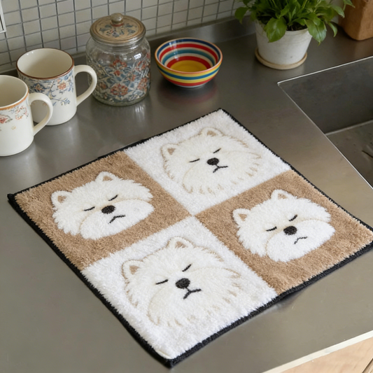 Dog Hand Towel - Beige