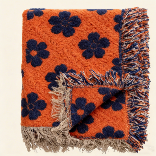 Colourful Floral Throw - Multicolour